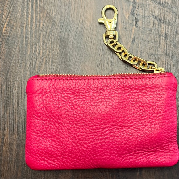Tory Burch Pink Leather Key Holder with Gold Accents - Picture 3 of 4